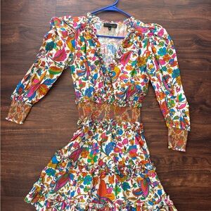 House of Harlow 1960 Colorful Floral Long Sleeve Dress
